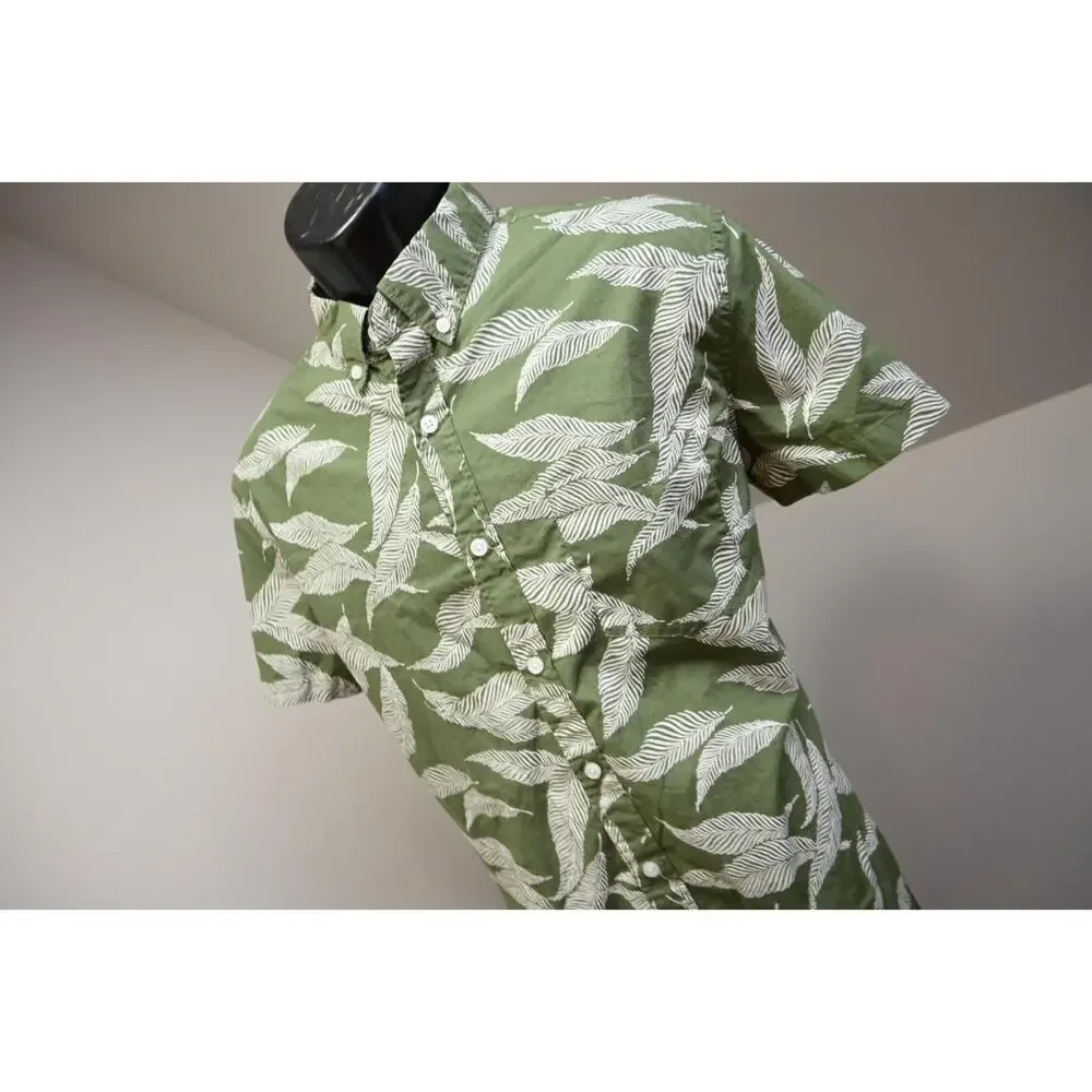 J Crew Dress Shirt Slim Fit‎ Floral Button Up Flex Washed Mens Sz Large